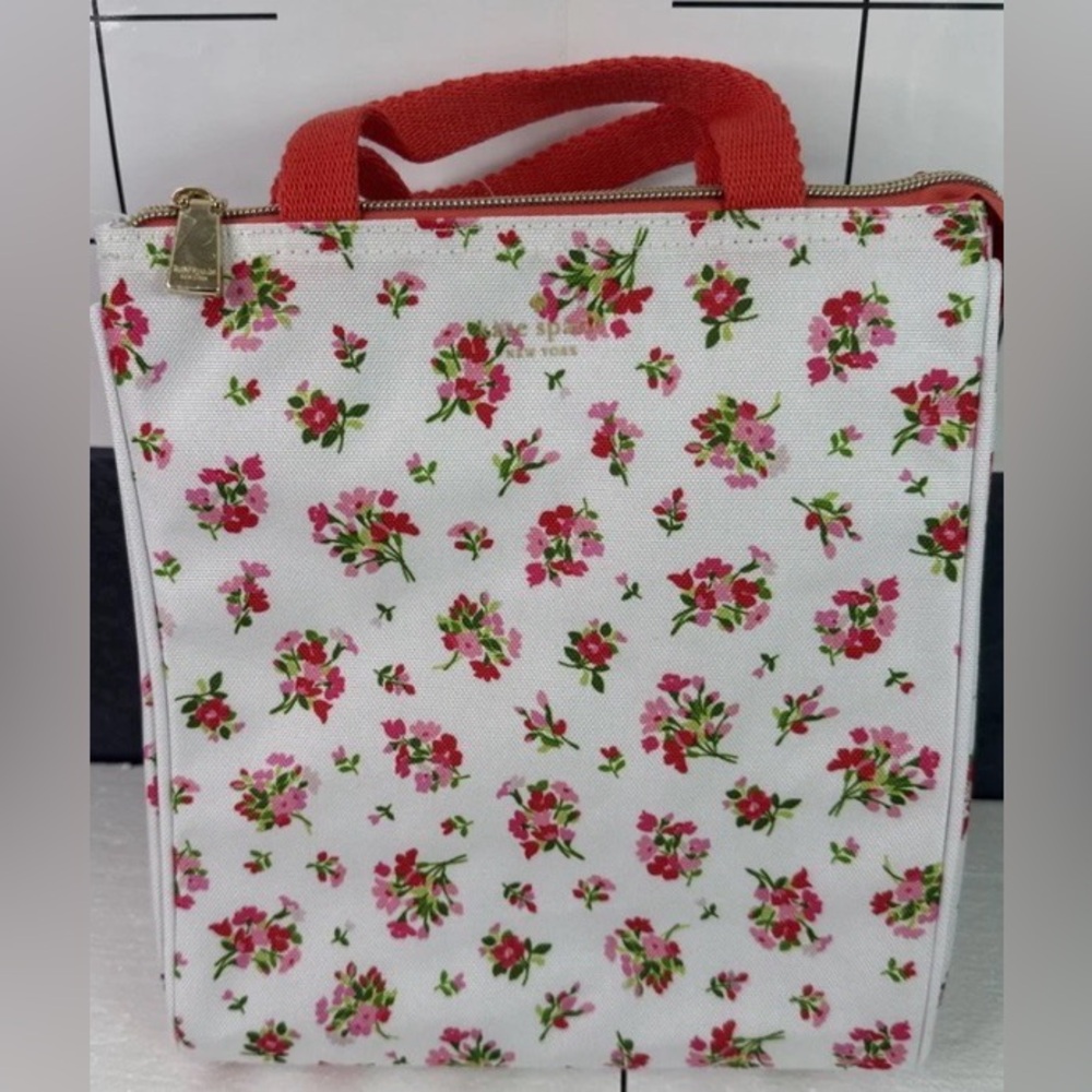 New kate spade pink and green floral Lunch Bag